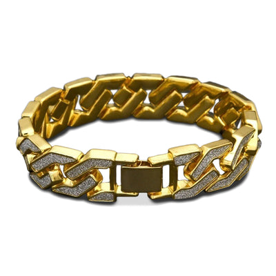 Dripking Symmetrical Cuban Bracelet 16mm Gold
