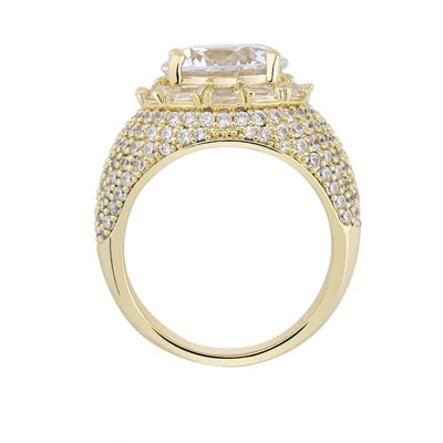 Dripking Micro Paved Iced Out Ring Gold